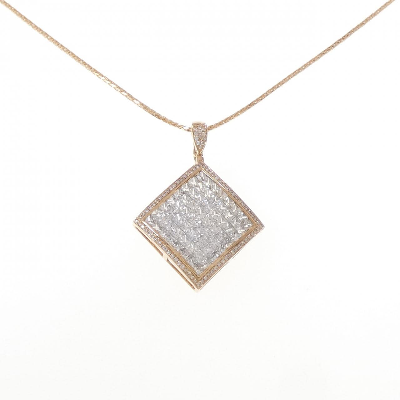 K18PG ホワイトサファイア ネックレス 4.80CT