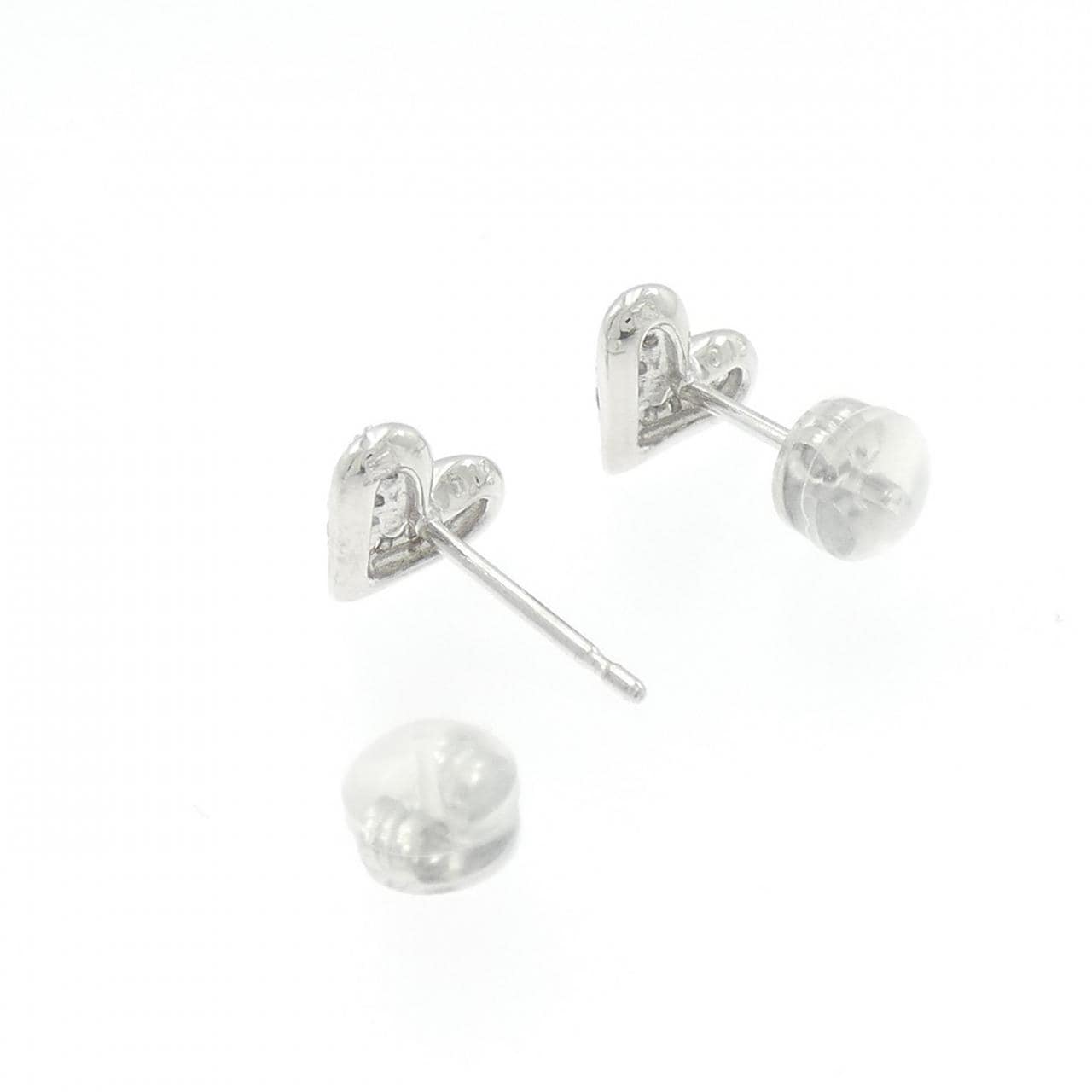 K18WG ハート ダイヤモンド ピアス 0.24CT