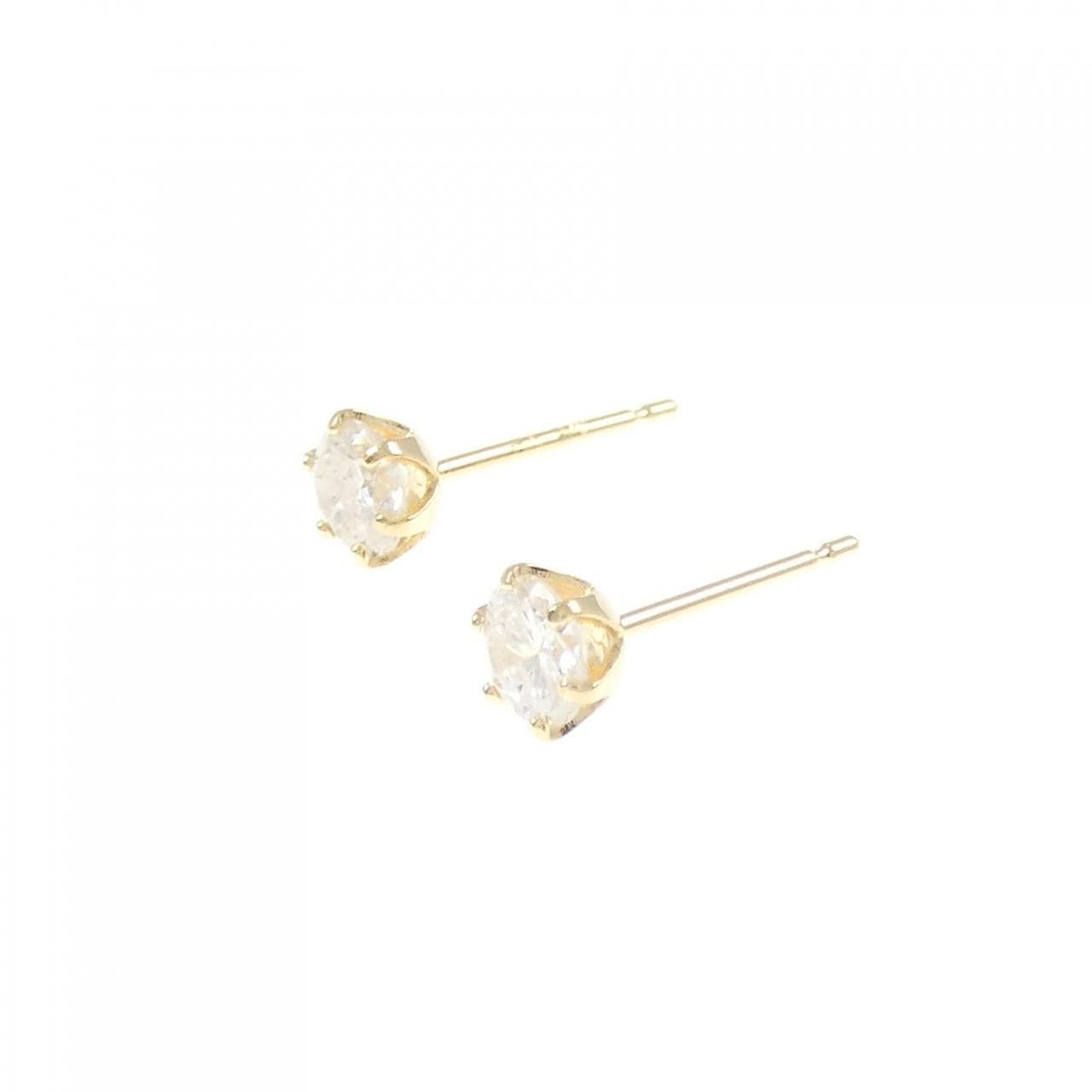 【新品】K18YG ソリティア ダイヤモンド ピアス 0.50CT
