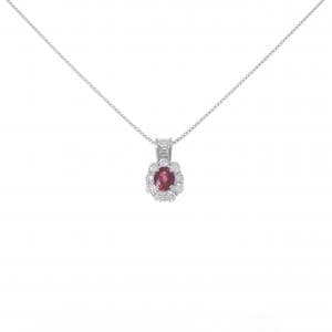 PT900/PT850 ルビー ネックレス 0.40CT