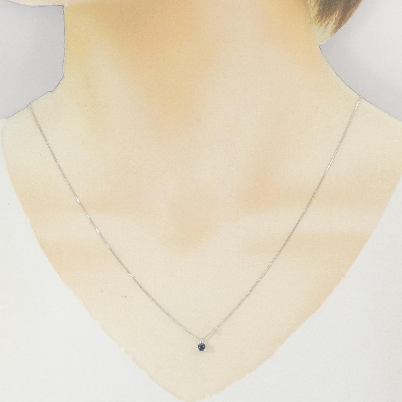K18WG サファイヤ ネックレス 0.12CT