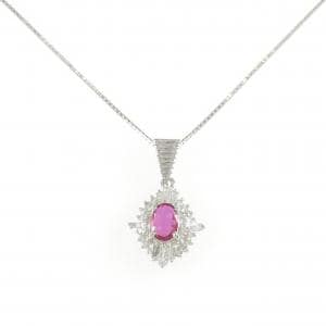 PT900/PT850 ルビー ネックレス 0.52CT