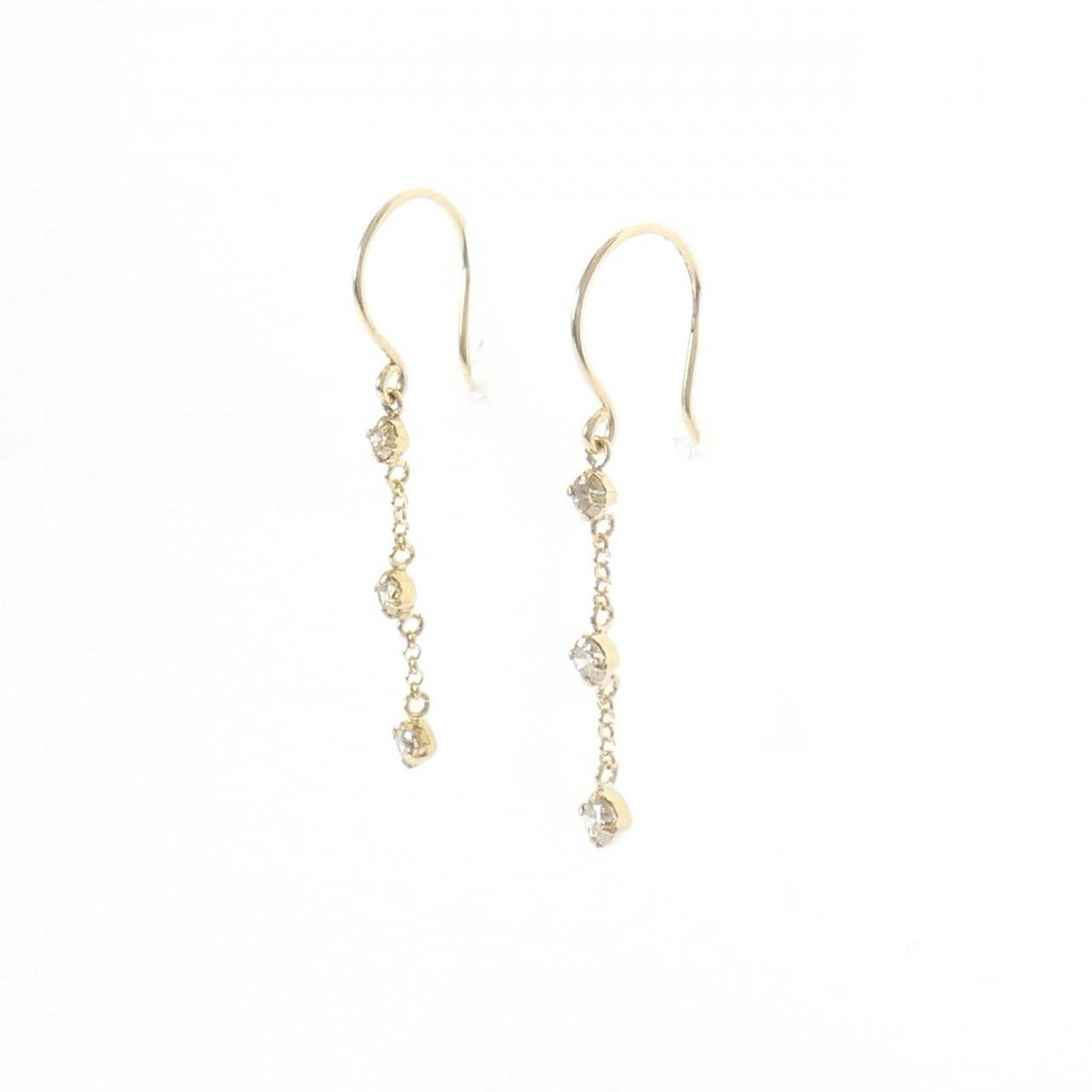 K18YG钻石耳环0.30CT