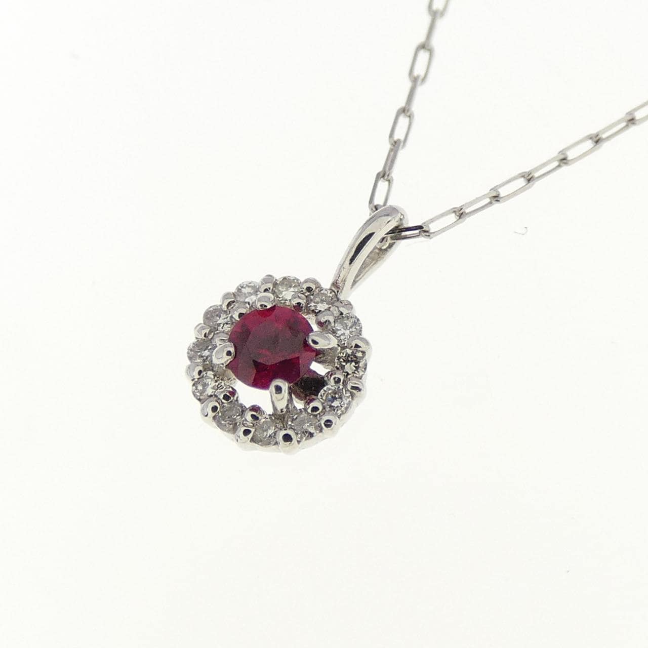 【新品】PT900 ルビー ネックレス 0.04CT
