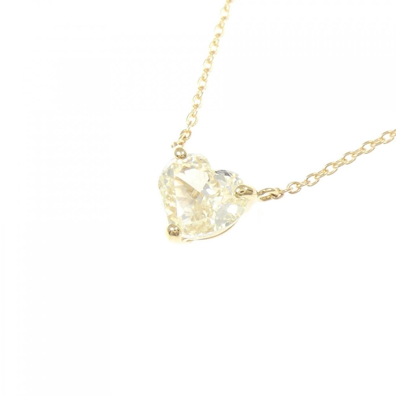 【リメイク】K18YG ダイヤモンド ネックレス 1.003CT VLY SI2 ハートシェイプ