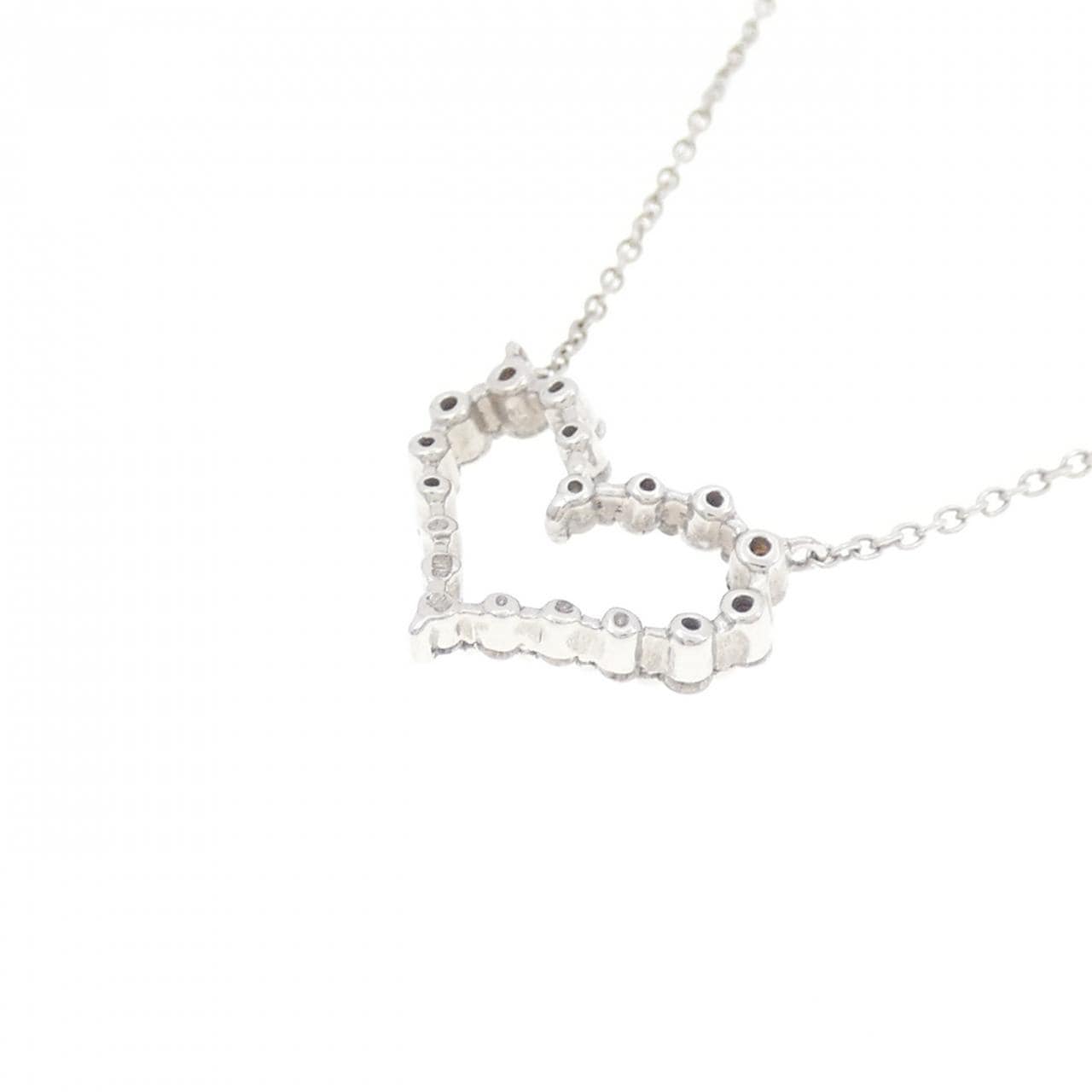 K18WG ハート ダイヤモンド ネックレス 0.20CT
