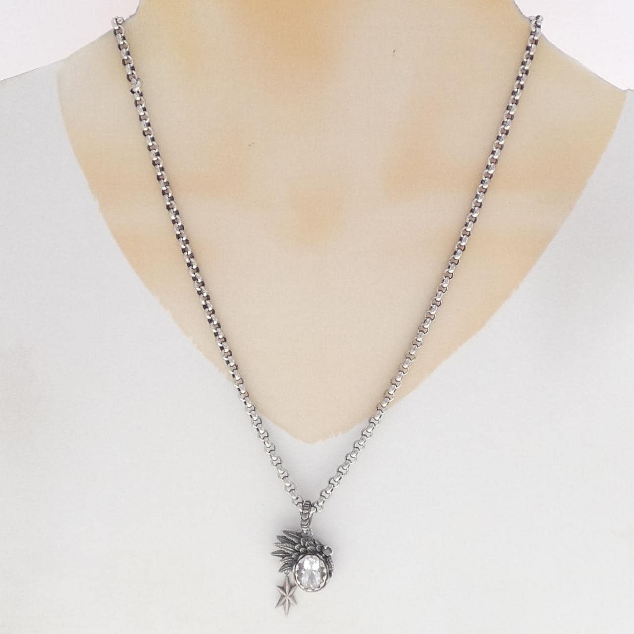 シルバー/925 クオーツ ネックレス