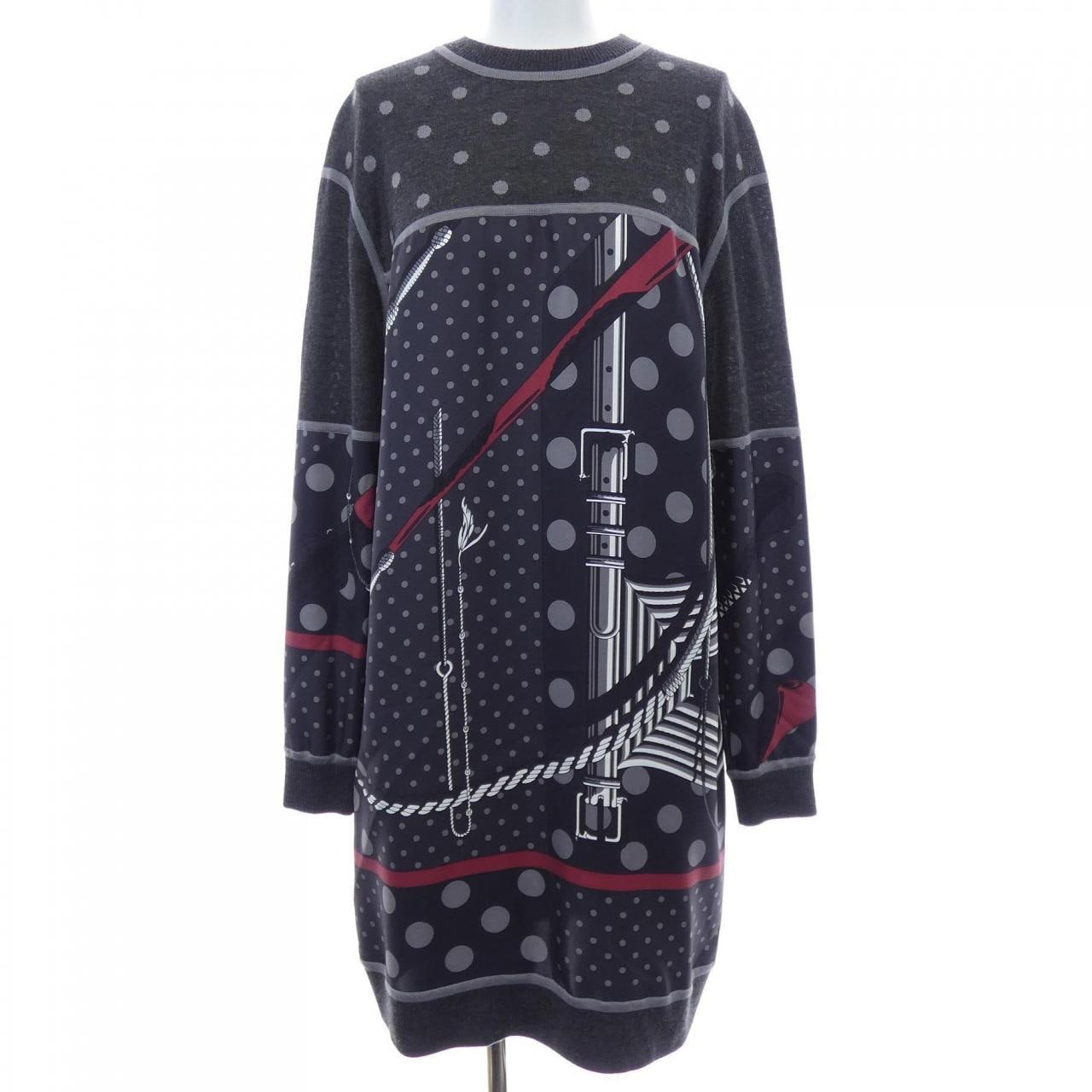 HERMES CLIL-CLAC A POIS *17-7754 斜纹布 Reine 连衣裙