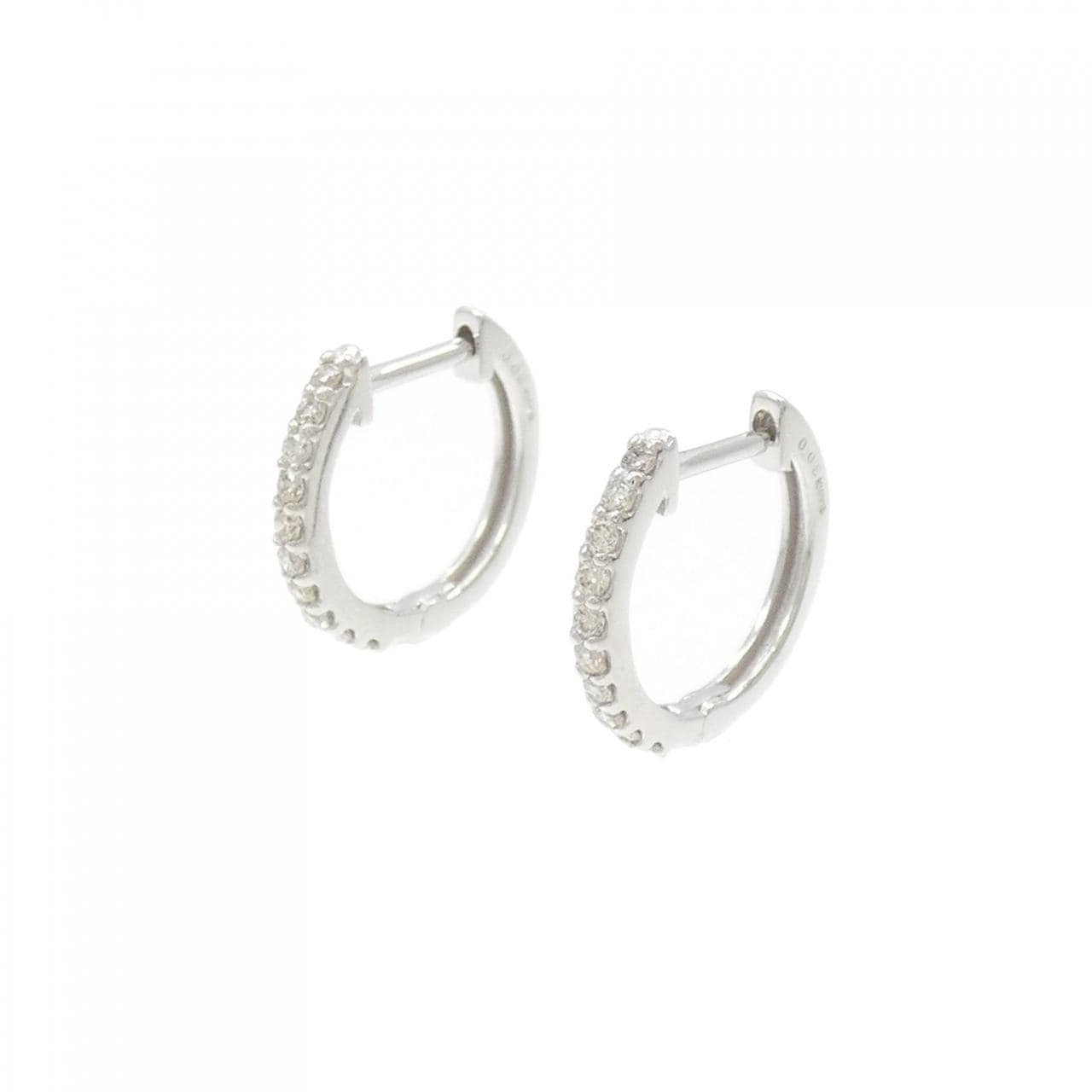 K18WG hoop Diamond earrings 0.16CT