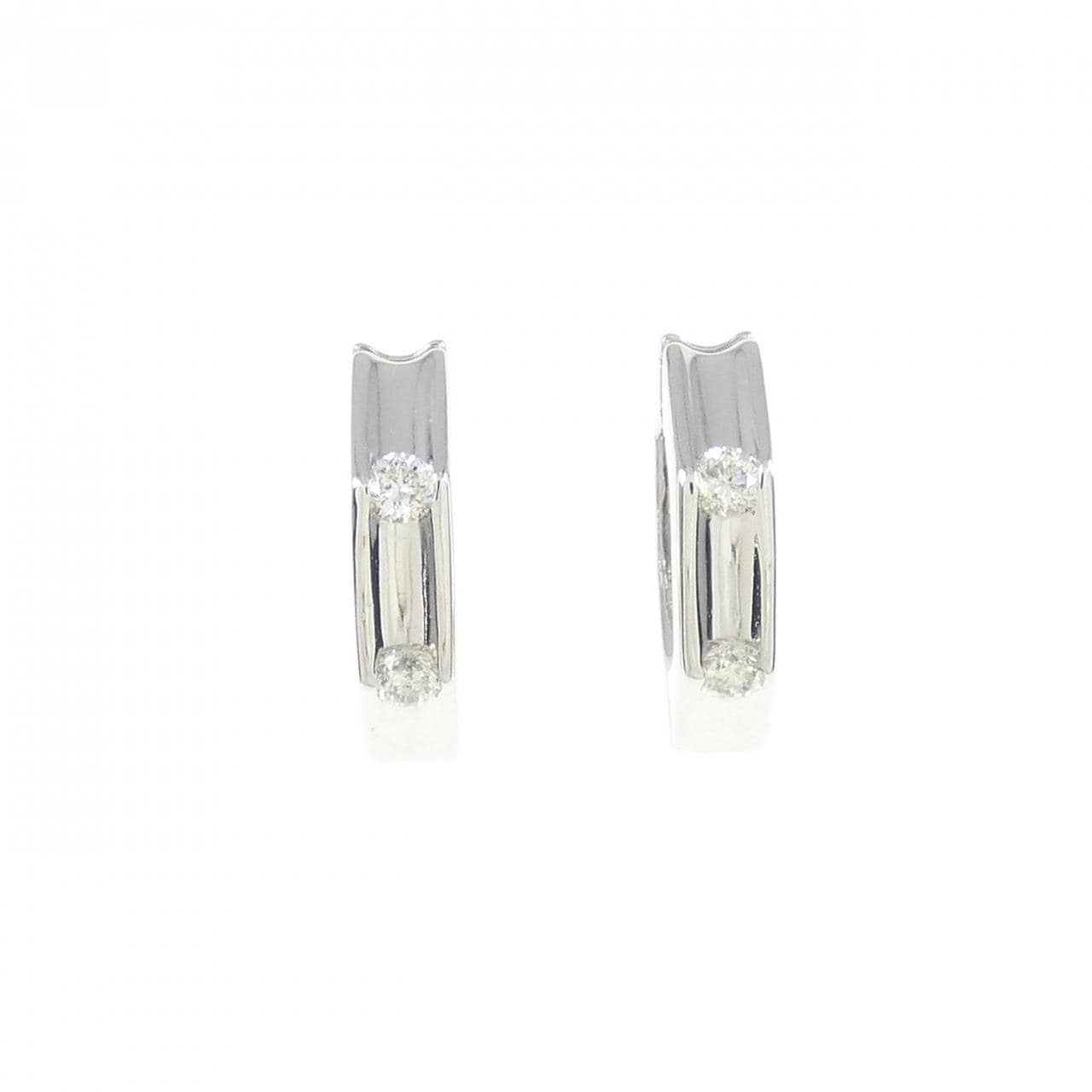 K18WG ダイヤモンド イヤリング 0.12CT
