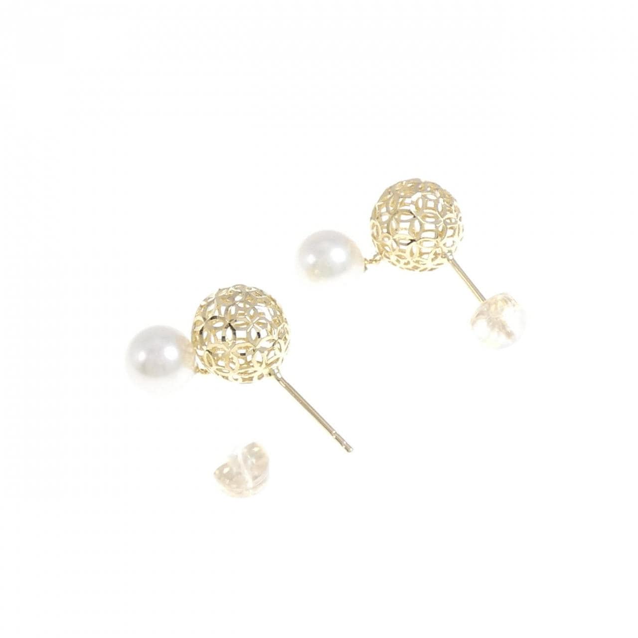 K18YG Akoya pearl earrings 7.1mm