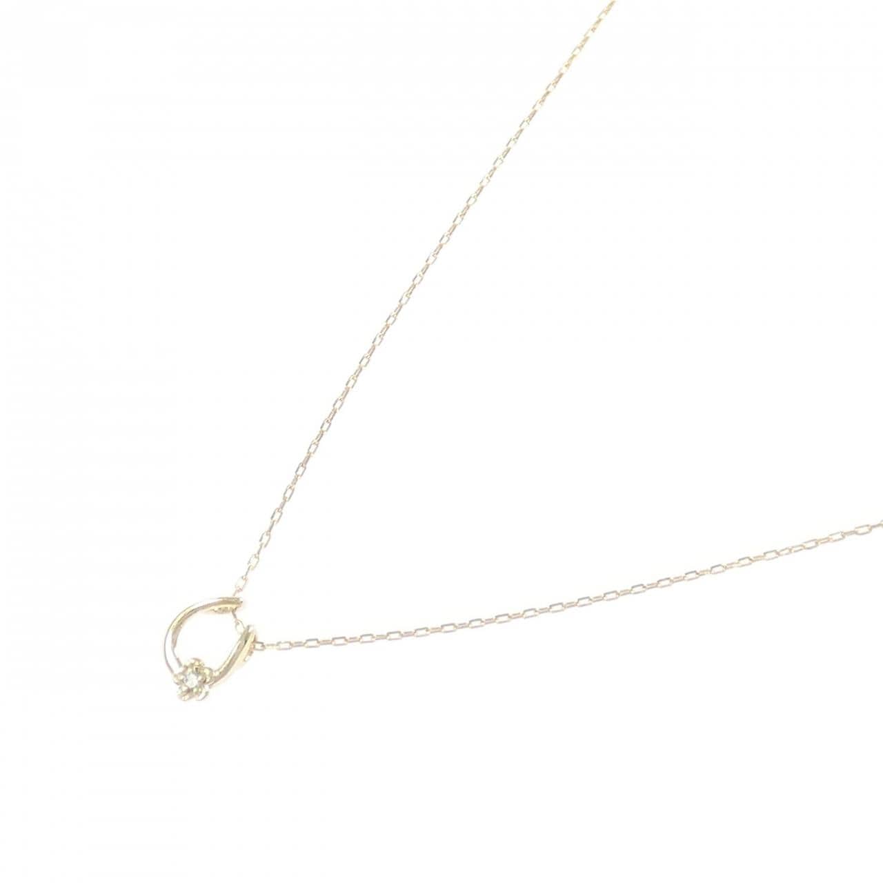 K10YG 花朵鑽石項鍊 0.01CT