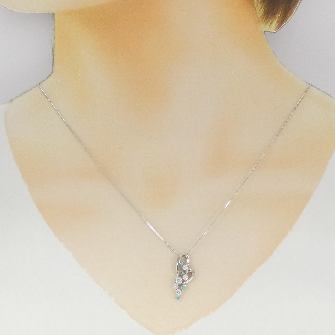 K18WG パライバトルマリン ネックレス 0.10CT