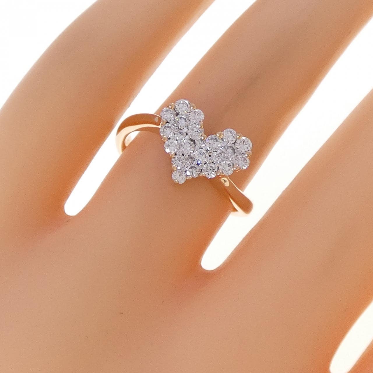 K18PG/K18WG ハート ダイヤモンド リング 0.50CT