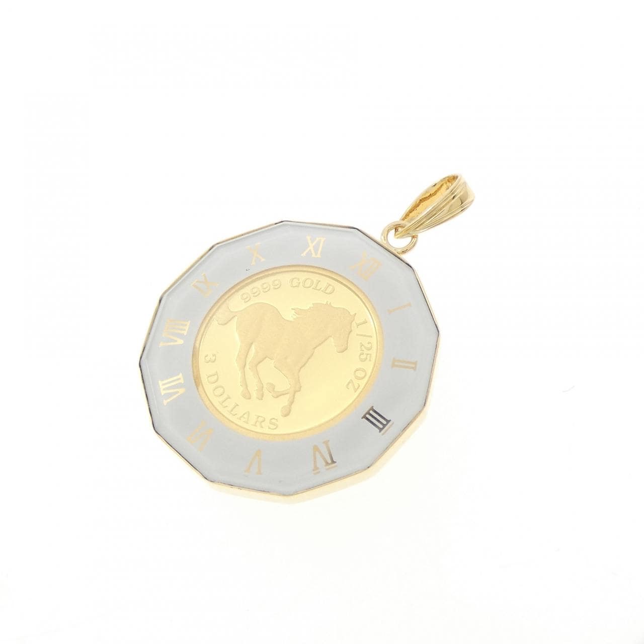 K18YG(枠) コイン ペンダント