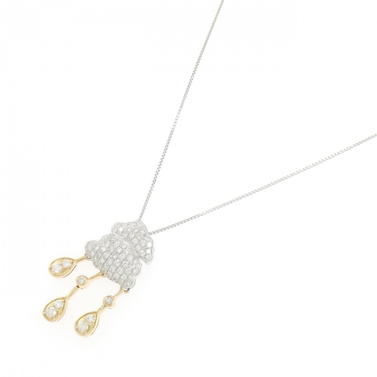 K18WG/K18YG ダイヤモンド ネックレス 0.73CT