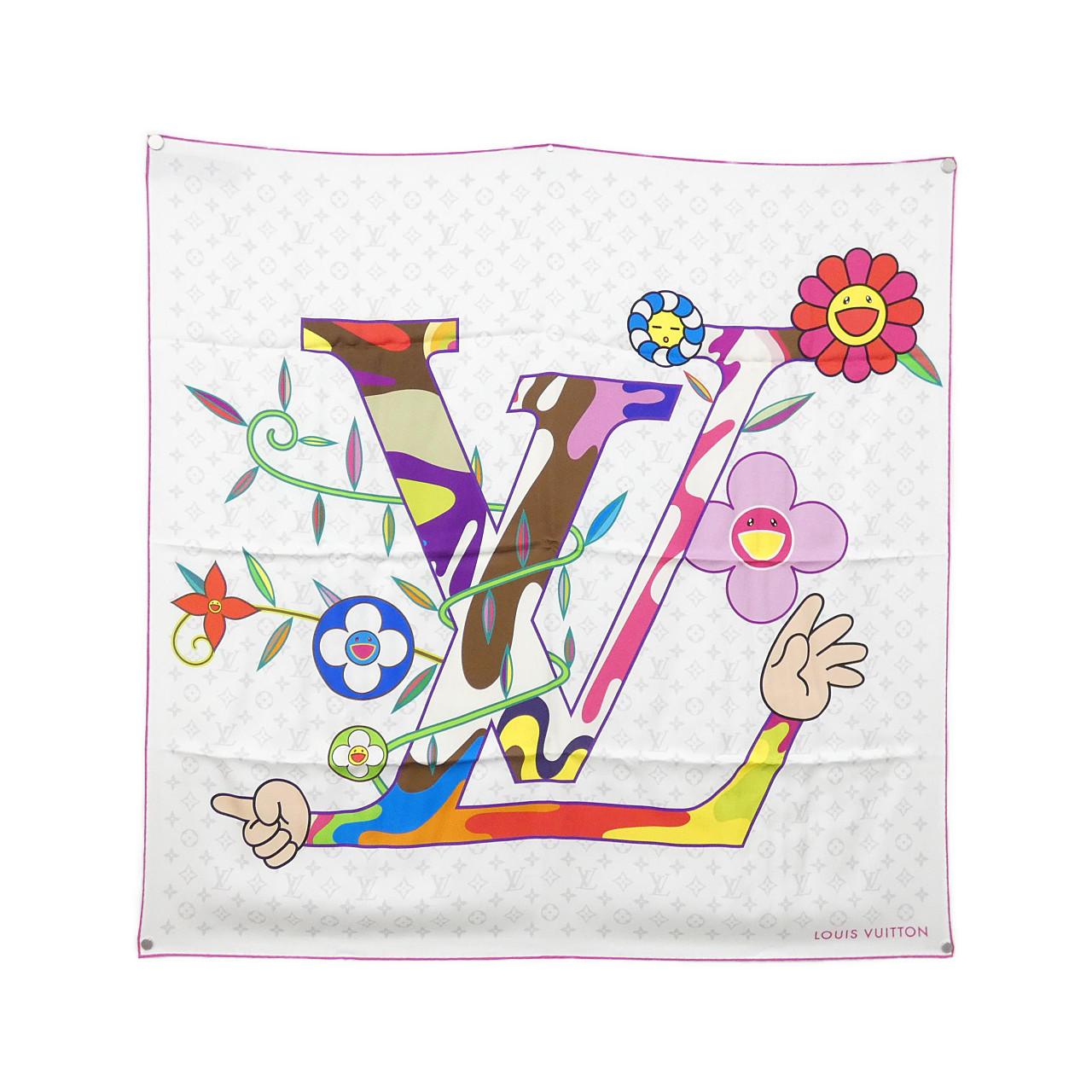 LOUIS VUITTON (LV X TM) 超扁平 90 厘米方巾 M96097