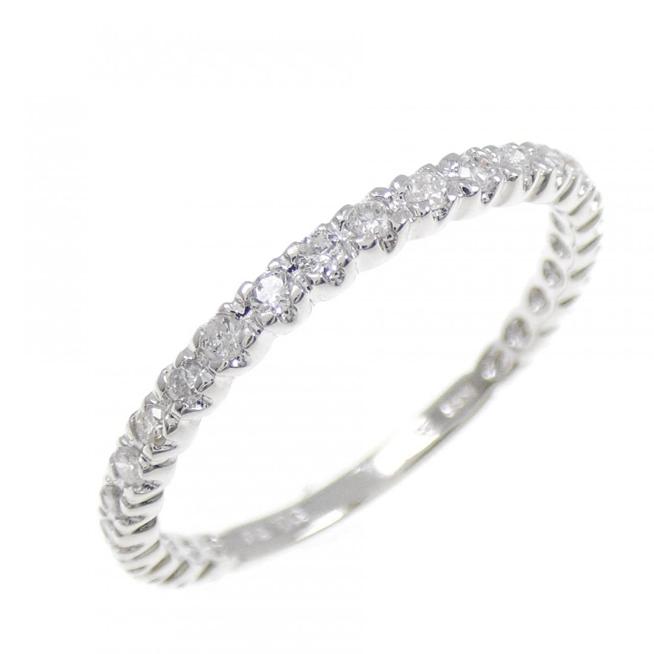 K18WG ハーフエタニティ ダイヤモンド リング 0.30CT