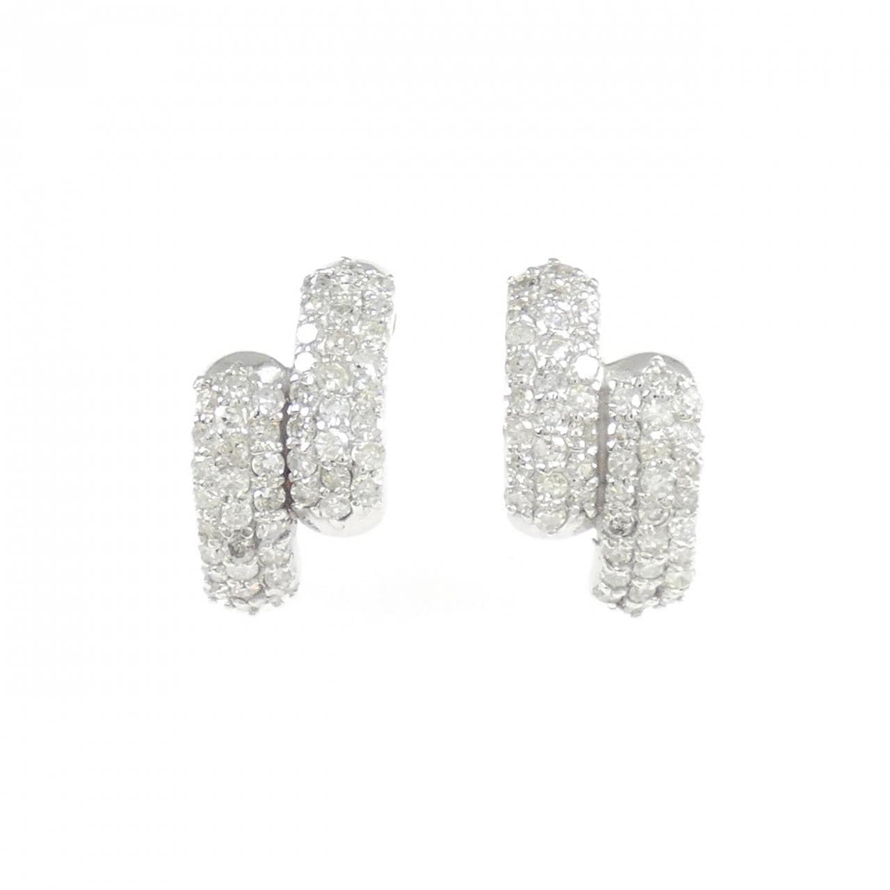 K14WG ダイヤモンド ピアス 1.00CT