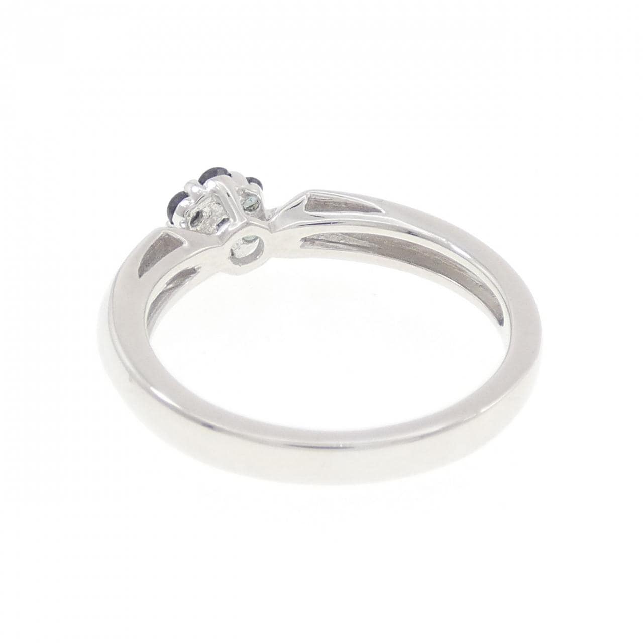 K18WG フラワー アレキサンドライト リング 0.25CT