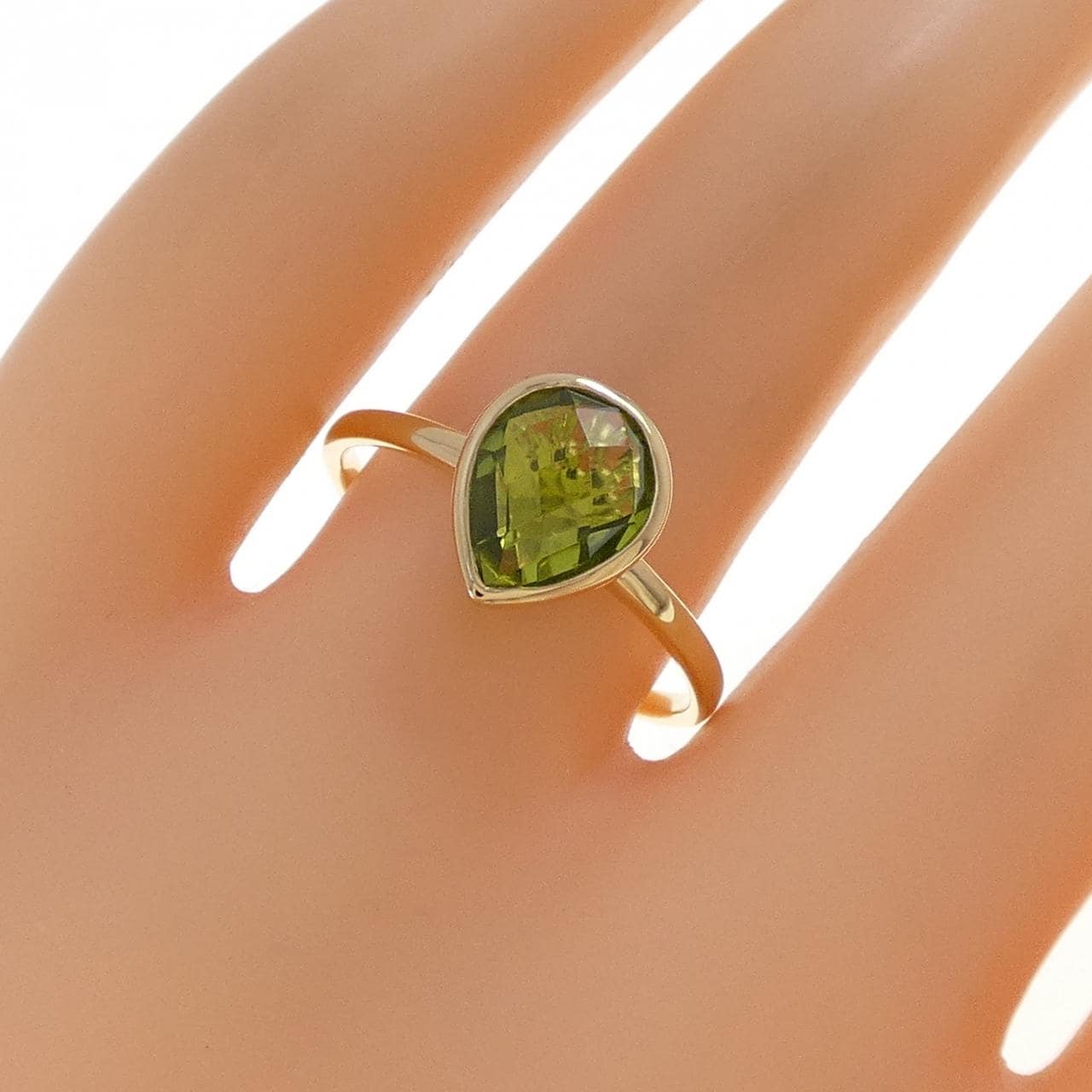 K18YG ペリドット リング