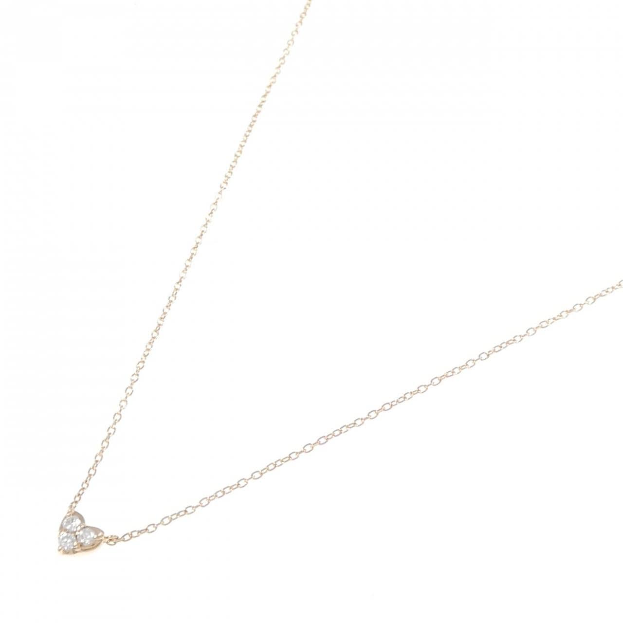 K10PG ハート ダイヤモンド ネックレス 0.09CT