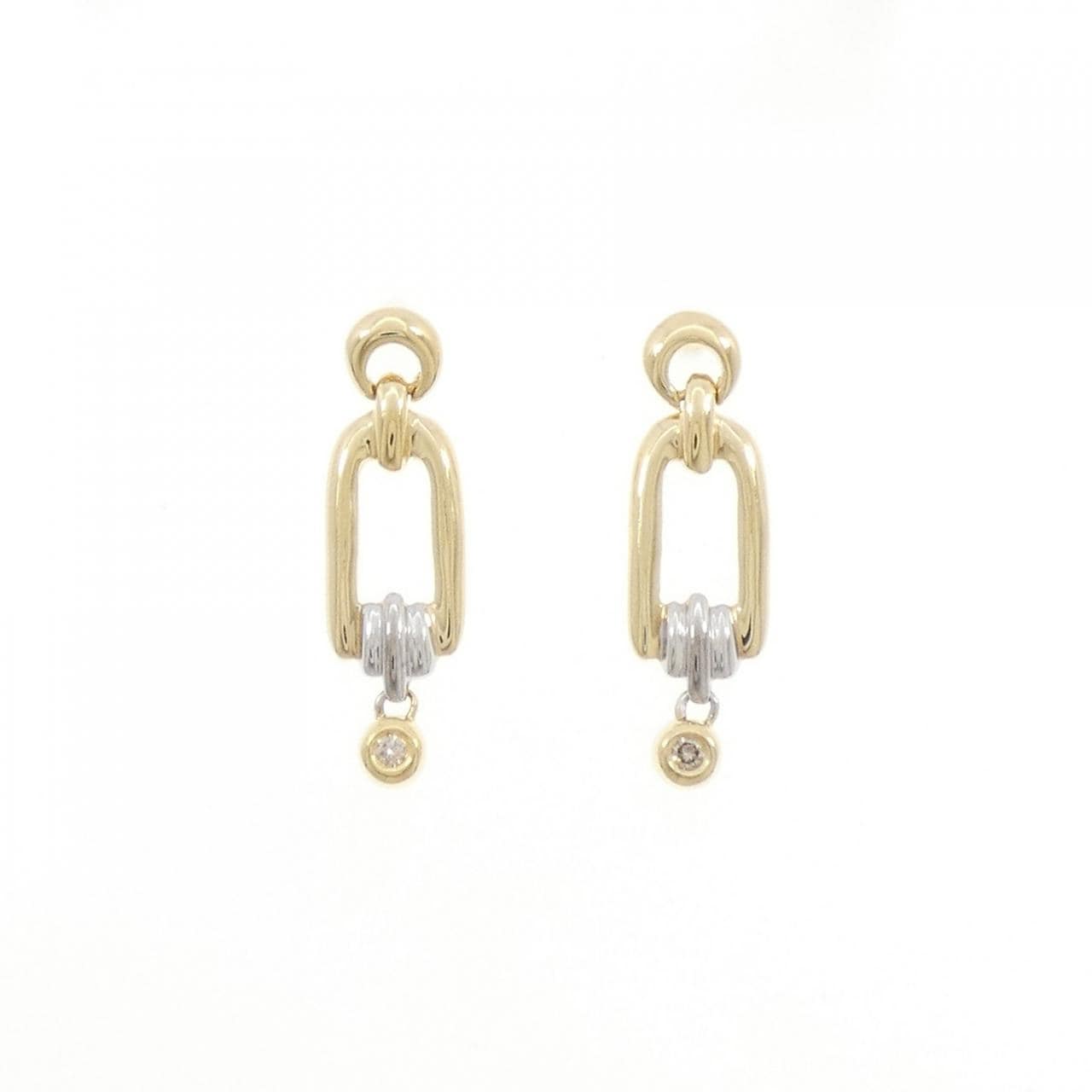 K18YG/K18WG ダイヤモンド ピアス 0.04CT