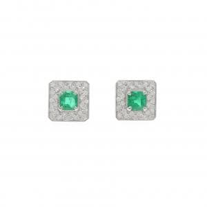 PT900 エメラルド ピアス 1.28CT