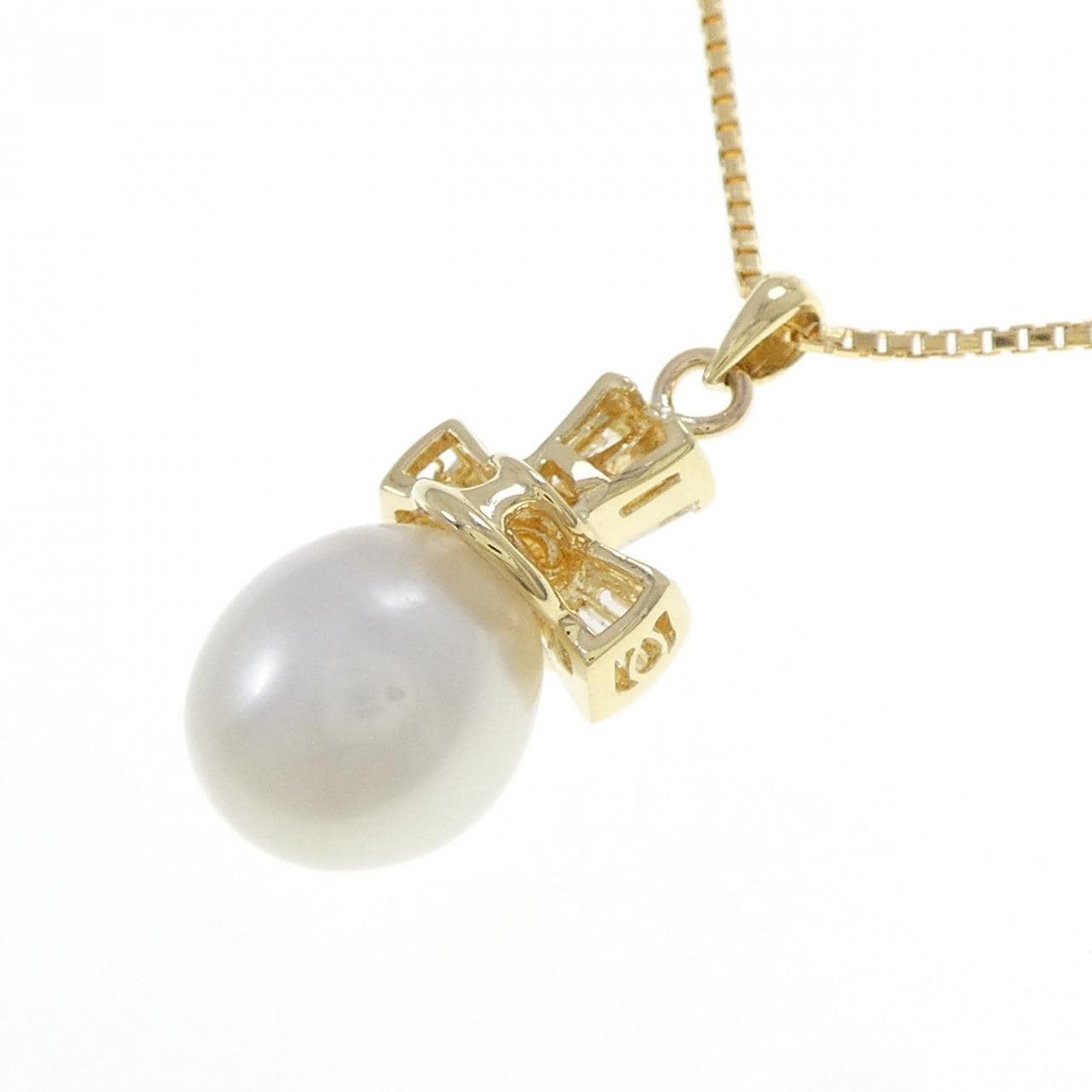 K18YG 白蝶パール ネックレス