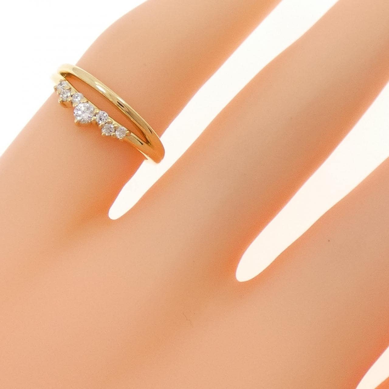 K18YG ダイヤモンド ピンキー リング 0.11CT