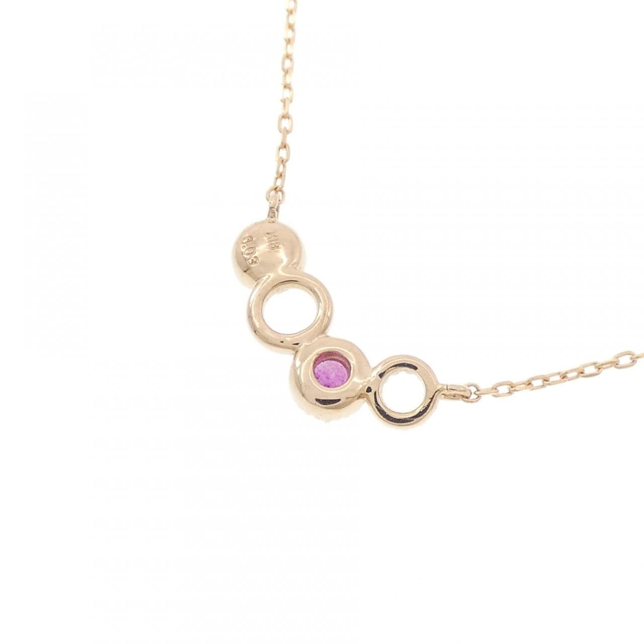 K18PG ルビー ネックレス