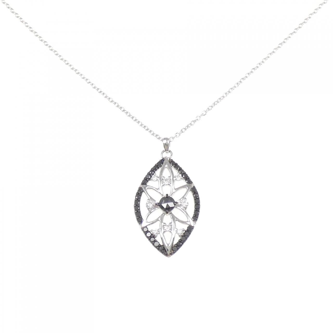 K18白金/K18藍鑽石項鍊，0.32克拉