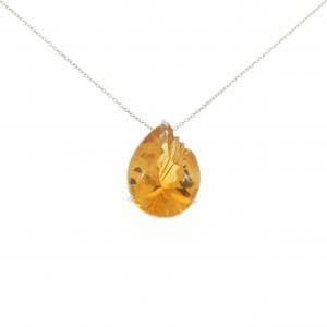 【新品】PT900/PT850 シトリン ネックレス 9.61CT