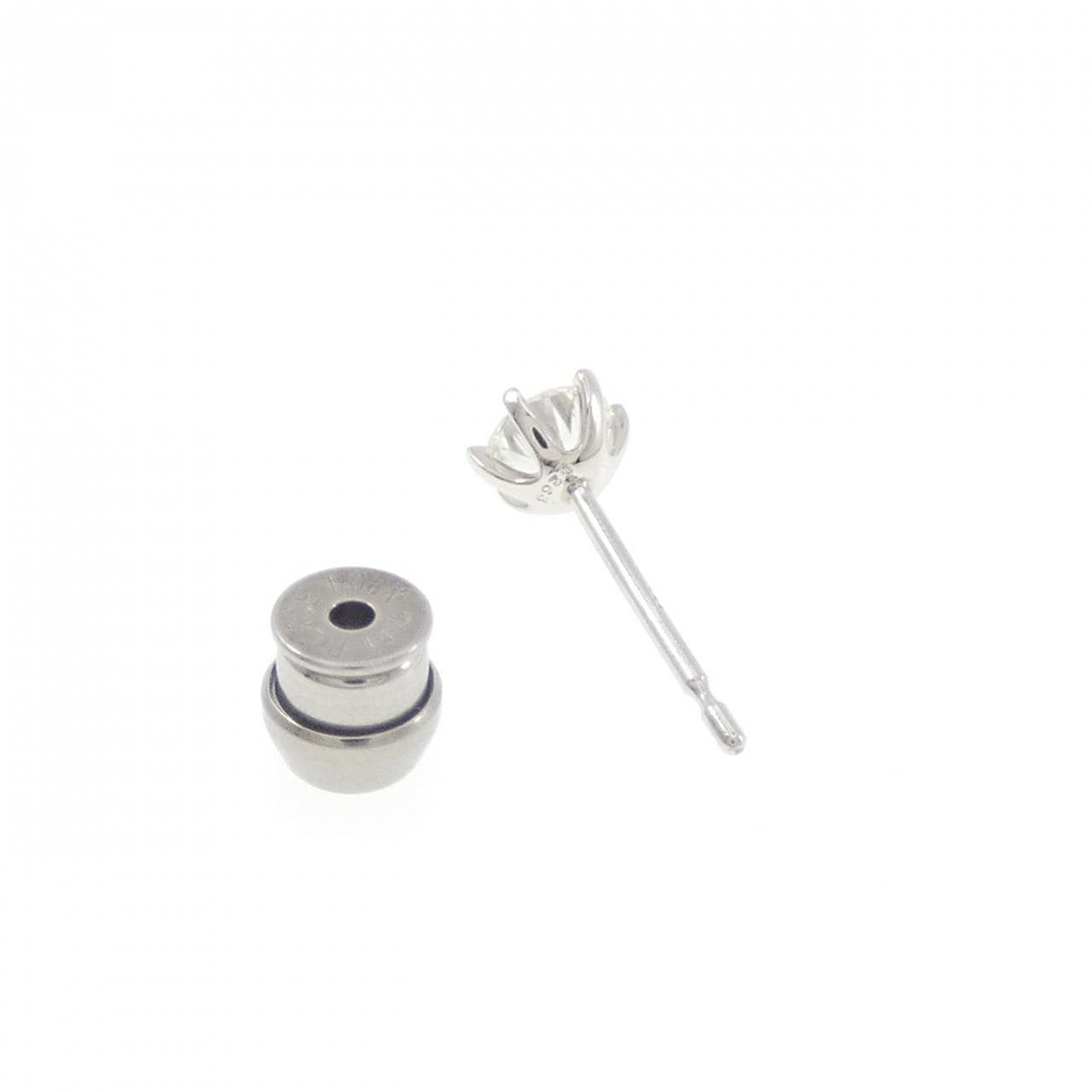 【リメイク】PT900/ST ダイヤモンド ピアス 0.263CT G VS2 VG 片耳