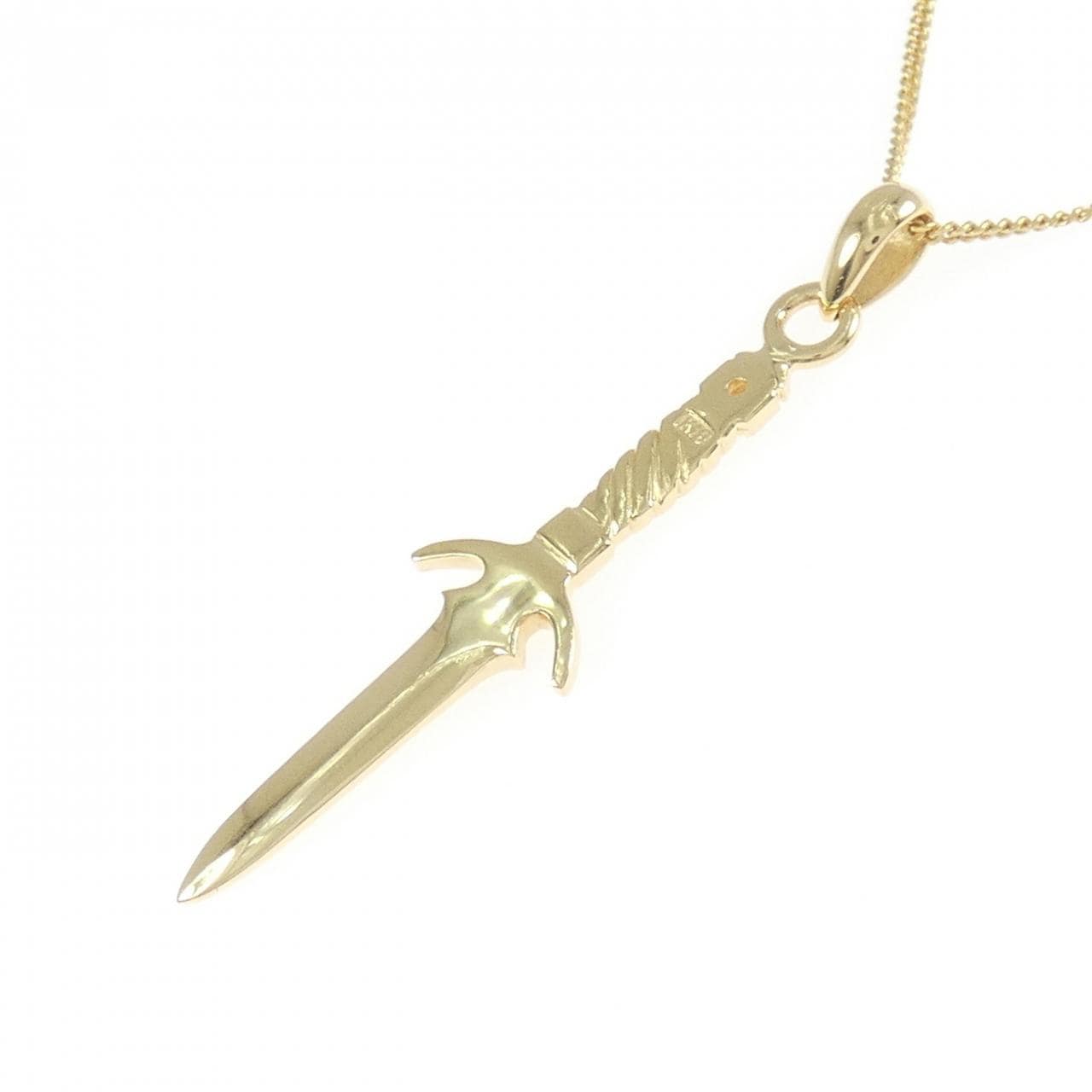 K18YG ソード ダイヤモンド ネックレス