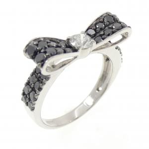 K18WG/K18BG リボン ダイヤモンド リング 0.23CT