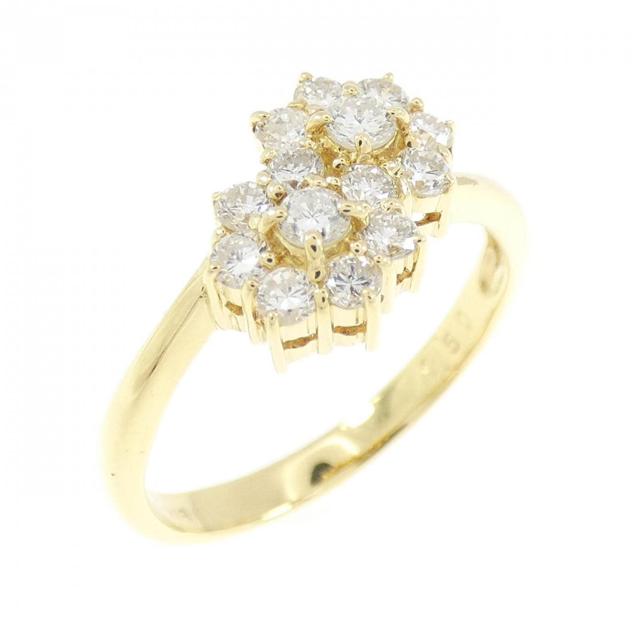 K18YG フラワー ダイヤモンド リング 0.50CT