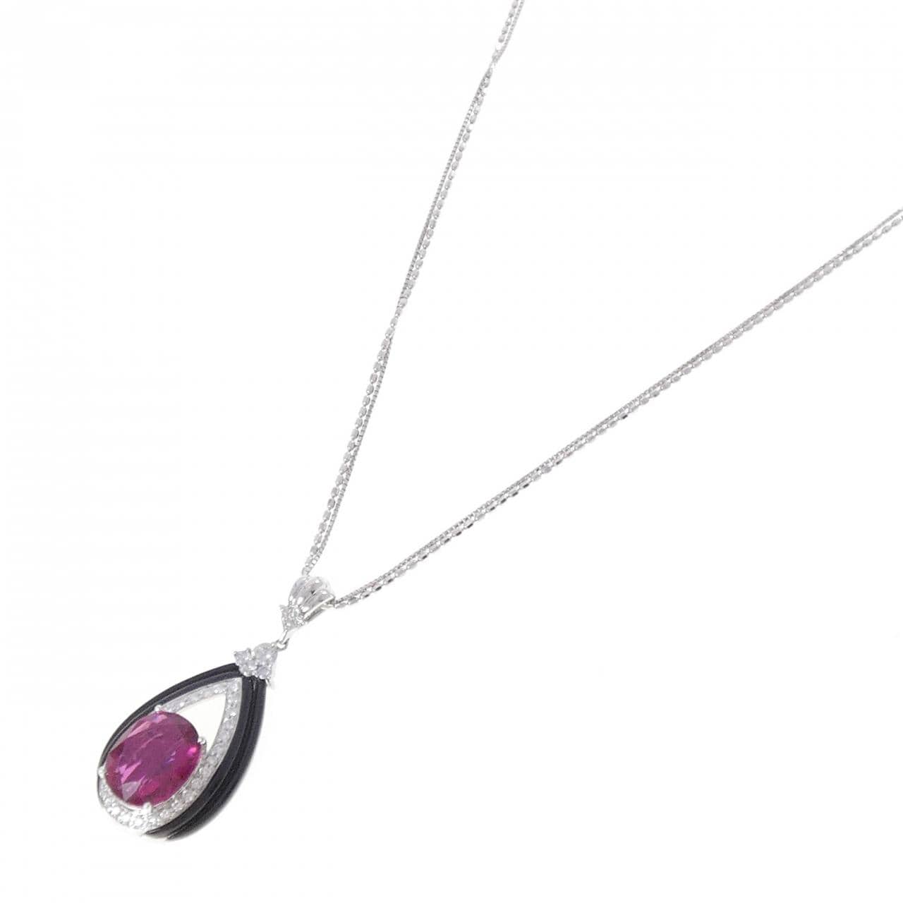 K18WG ルベライトトルマリン ネックレス 6.75CT