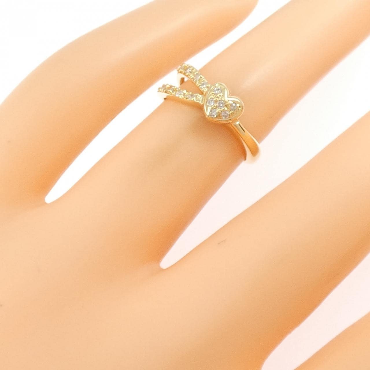 K18YG ハート ダイヤモンド リング 0.12CT