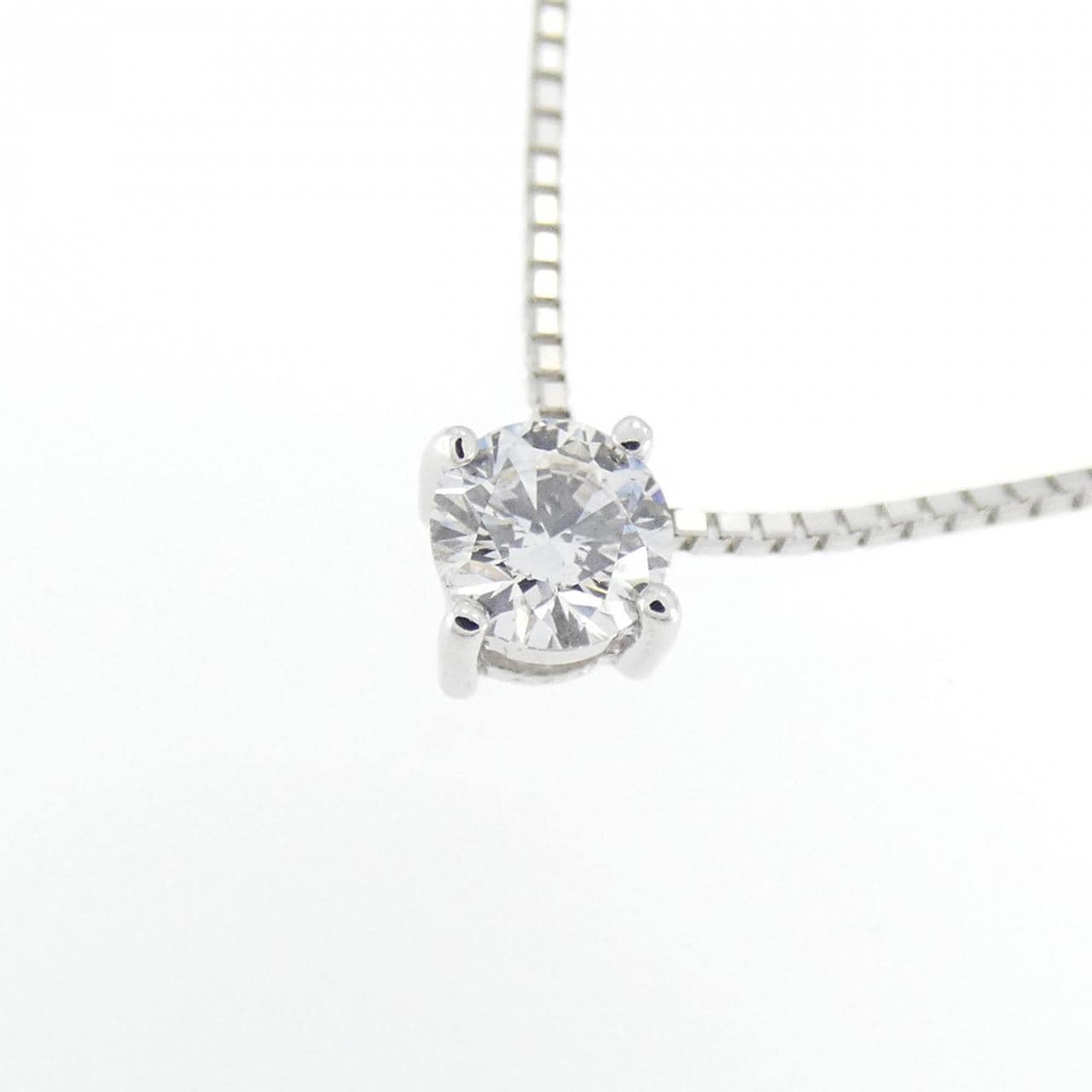 K18WG ソリティア ダイヤモンド ネックレス 0.20CT