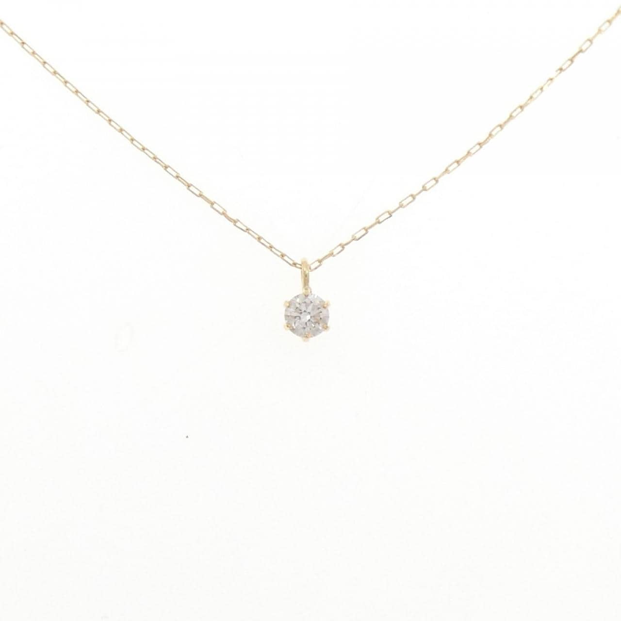 K18YG ソリティア ダイヤモンド ネックレス 0.07CT