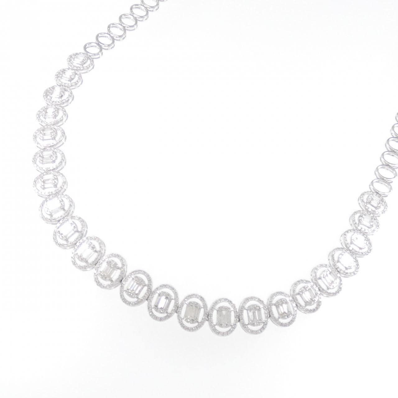 K18WG ダイヤモンド ネックレス 3.59CT