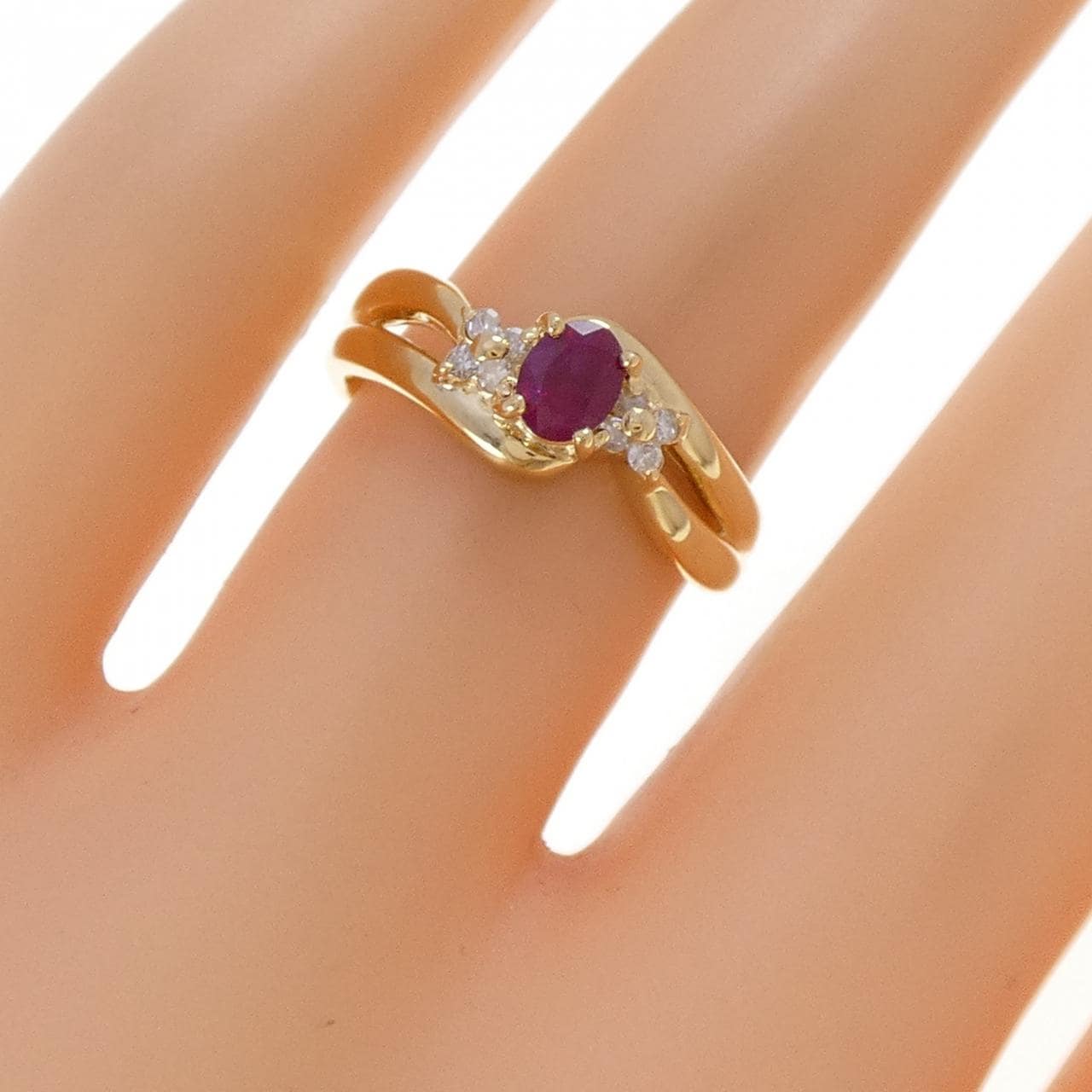 K18YG ルビー リング