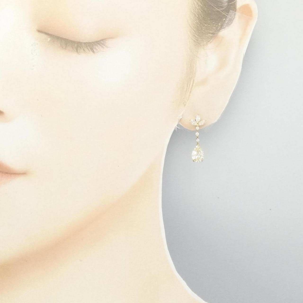 K18YG ダイヤモンド ピアス 2.041CT