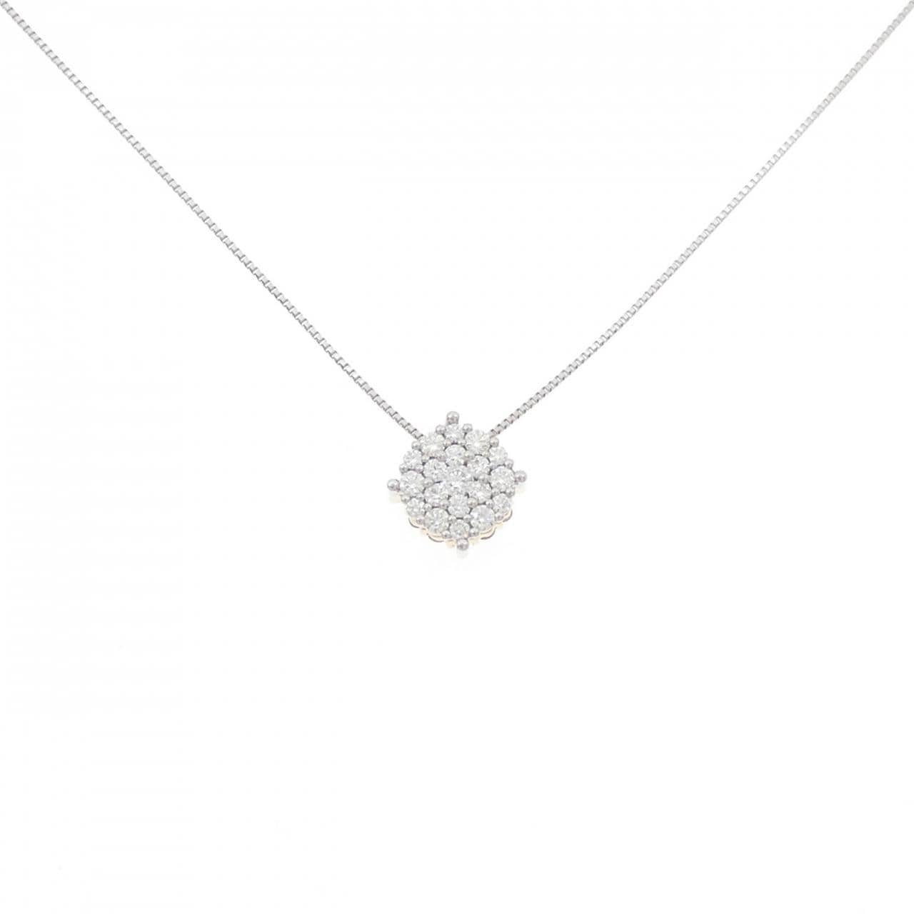 K18/PT950/PT850 Diamond Necklace 0.88CT