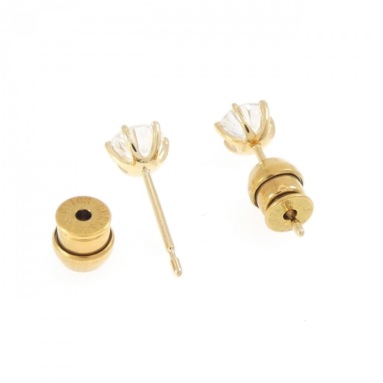 【リメイク】K18YG/ST ダイヤモンド ピアス 0.400CT 0.417CT E SI1-2 VG-GOOG