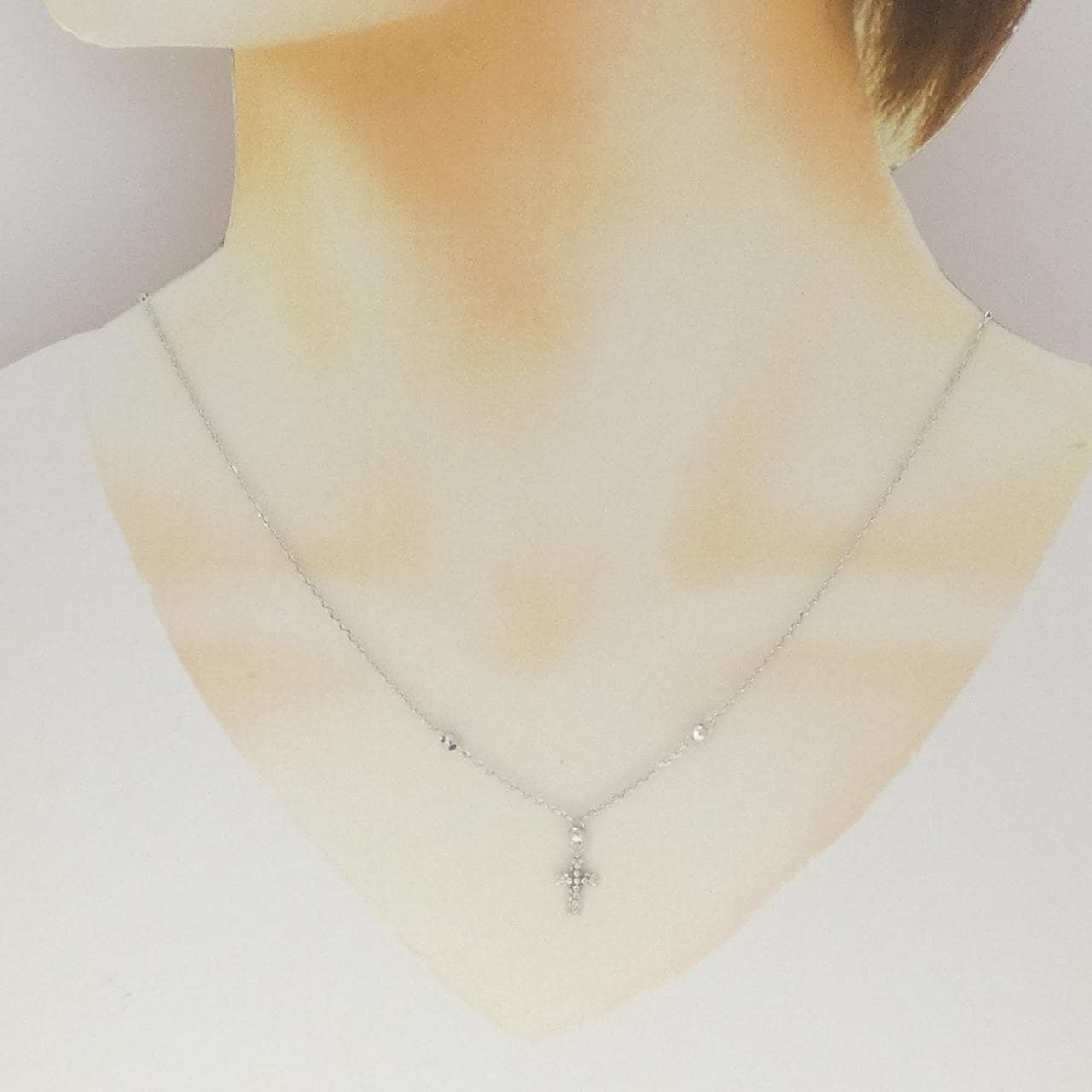 K18WG クロス ネックレス