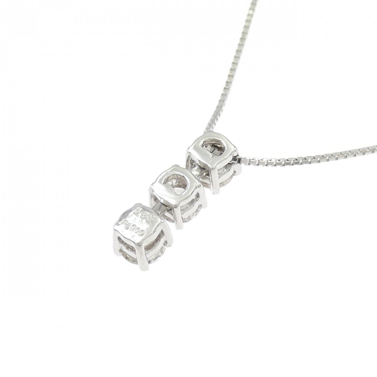 PT900/PT850 スリーストーン ダイヤモンド ネックレス 0.53CT