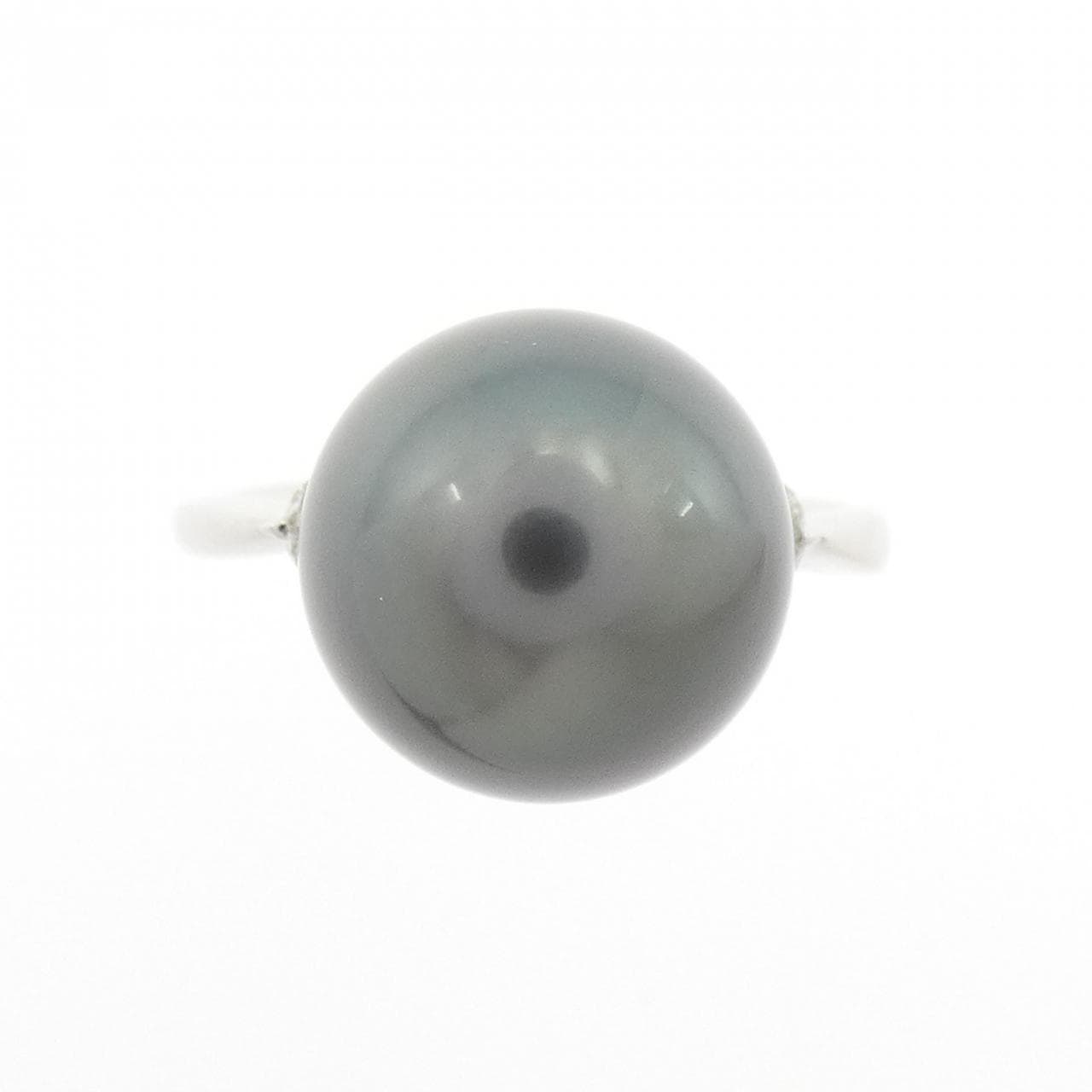 K18WG 黒蝶パール リング 10.8mm