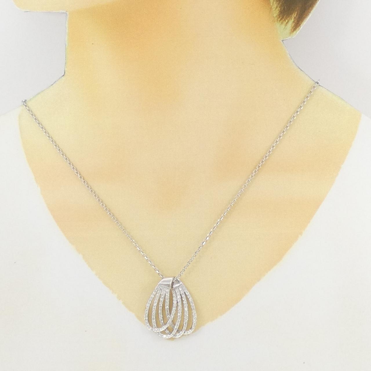 K18WG ダイヤモンド ネックレス 1.50CT